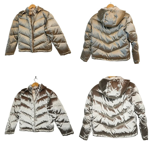 Gap girls down puffercoat, champagne color.   Youth XXL. - Picture 4 of 17